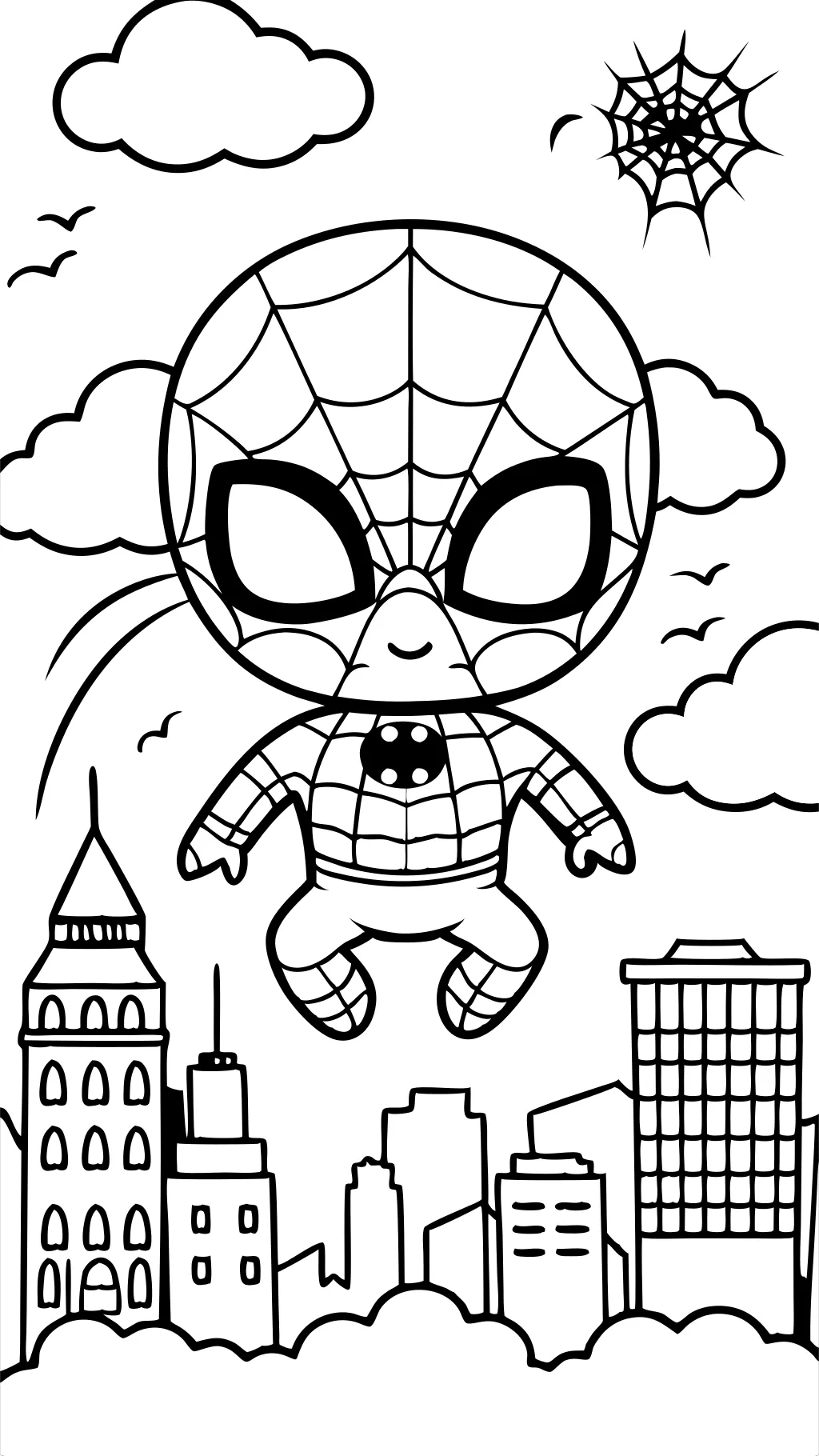 cute spider man coloring pages